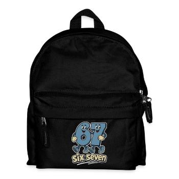 six seven | Zahlenduo 6 und 7 | Fröhliche Ziffern - Kinder Rucksack - Schwarz - Vorne