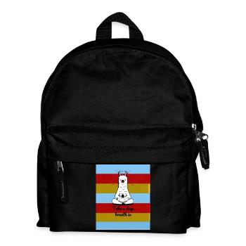 Meditating Lama - Kinder Rucksack - Schwarz - Vorne
