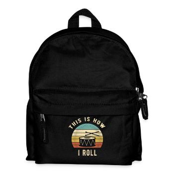 Percussion Retro This Is How I Roll Drummer Gift - Kinder Rucksack - Schwarz - Vorne