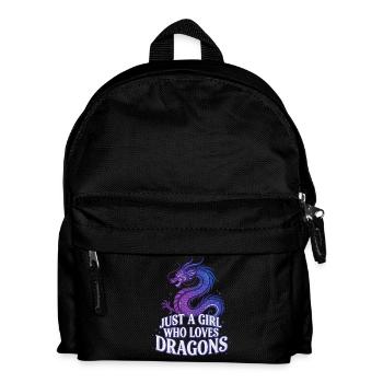 Drachenliebe: Girl liebt Drachen - Kinder Rucksack - Schwarz - Vorne
