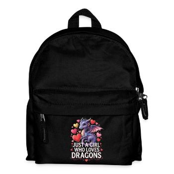 Drachenliebendes Mädchen - Kinder Rucksack - Schwarz - Vorne