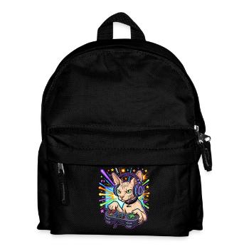 Sphynx Cat Gamer - Kinder Rucksack - Schwarz - Vorne