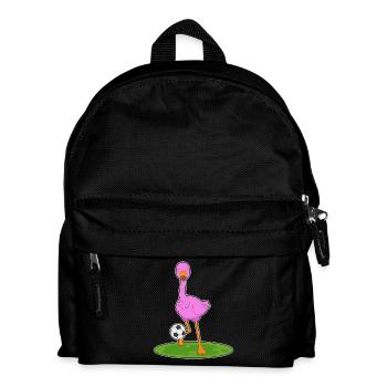 Flamingo Fußballspieler Fußball - Kinder Rucksack - Schwarz - Vorne