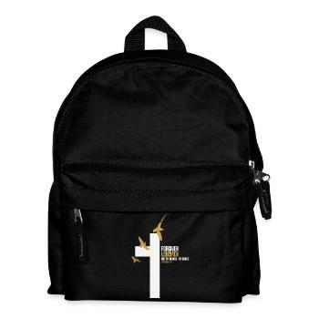 FORGIVEN Kreuz Tauben Gold Weiß Vers - Kinder Rucksack - Schwarz - Vorne