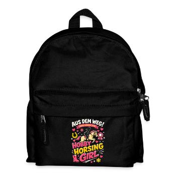 Hobby Horsing Girl Retro Spruch Design - Kinder Rucksack - Schwarz - Vorne