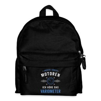 Ich höre das Variometer Segelflug - Kinder Rucksack - Schwarz - Vorne