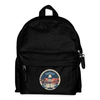 Disc Golf Putter UFO Basket Retro Vintage Desert After - Kids' Backpack - black - Front