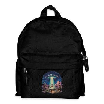 Disc Golf Korb UFO Wüste Retro Vintage Sci-Fi Moti - Kinder Rucksack - Schwarz - Vorne
