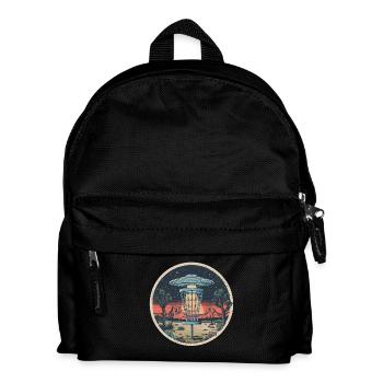 Disc Golf Discs UFO Retro Vintage Desert Basket - Kids' Backpack - black - Front
