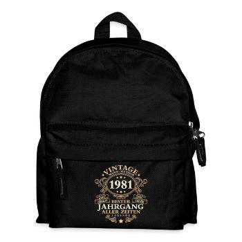 Vintage 1981 Jahrgang Mann 45. Geburtstag - Kinder Rucksack - Schwarz - Vorne