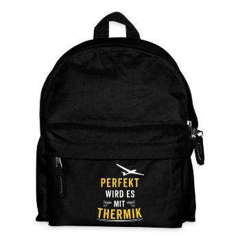 Perfekt wird es mit Thermik Segelflug Gleitflug - Kinder Rucksack - Schwarz - Vorne