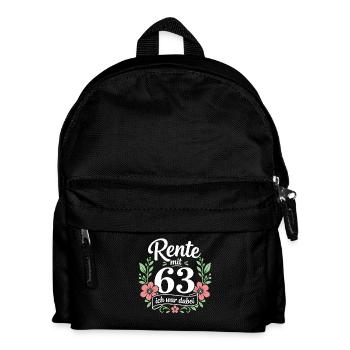 Rente mit 63 – Ich war dabei - Rentnerin - Kinder Rucksack - Schwarz - Vorne