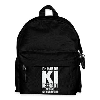 ich hab die ki gefragt sie sagt ich hab recht - Kinder Rucksack - Schwarz - Vorne