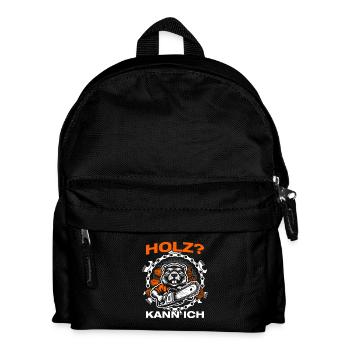 Holz? Kann ich Holzfäller Waldarbeiter Forstwirt - Kinder Rucksack - Schwarz - Vorne