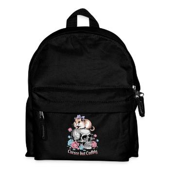 Curse But Cuddly Hamster On Skull - Kids' Backpack - black - Front