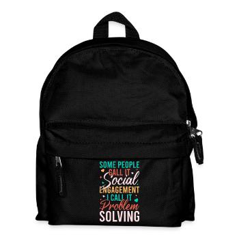 Social Worker Quote Problem Solving Social Work - Kids' Backpack - black - Front