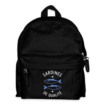 Quality Sardines – Blue Illustration - Kids' Backpack - black - Front