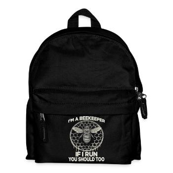 Bee Motif Honeycomb Beekeeper Hat Beekeeper Suit Vintage Beekeeper - Kids' Backpack - black - Front