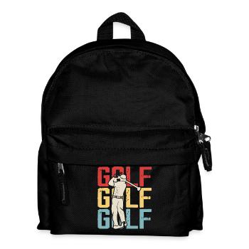 Retro Golf – tee off with passion - Kids' Backpack - black - Front