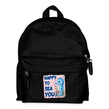 Happy To Sea You Seahorse Sea Love - Kids' Backpack - black - Front