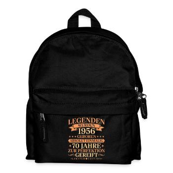 1956 Jahrgang geboren Legenden 70. Geburtstag - Kinder Rucksack - Schwarz - Vorne