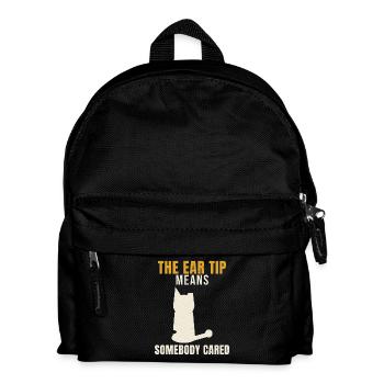 An ear tip with cat ears means - Kids' Backpack - black - Front