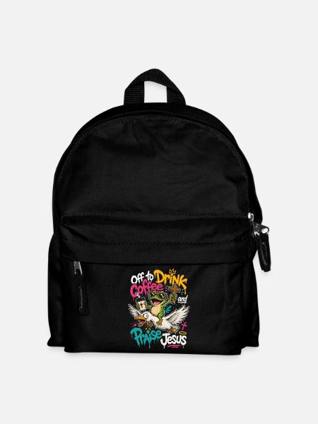 Kaffee, Kreuz und Frosch - Kinder Rucksack - Schwarz