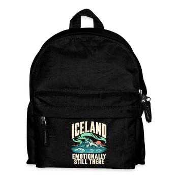 Island Nordlichter Reise Souvenir - Kinder Rucksack - Schwarz - Vorne
