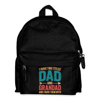 Ich habe zwei Titel: Papa und Opa - Kinder Rucksack - Schwarz - Vorne