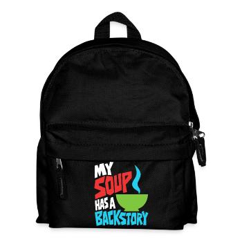 Suppe mit eigener Hintergrundgeschichte - Kinder Rucksack - Schwarz - Vorne