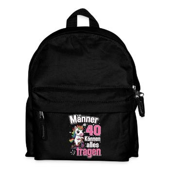 40 Geburtstag Einhorn Lustiger Spruch Geschenk - Kinder Rucksack - Schwarz - Vorne