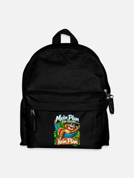 Mein Plan für heute – Faultier - Kinder Rucksack - Schwarz