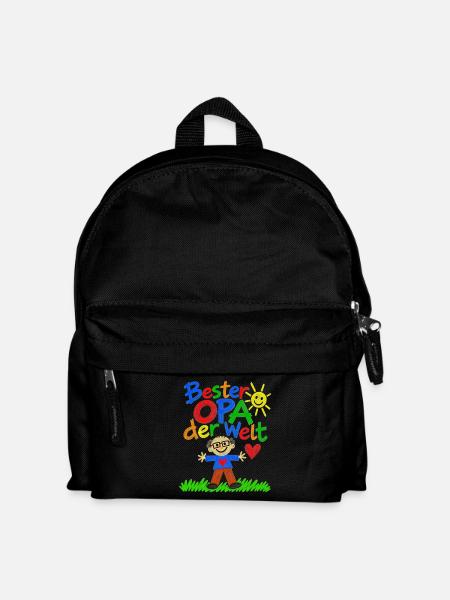 Bester Opa der Welt- gemaltes Bild vom Enkelkind - Kinder Rucksack - Schwarz