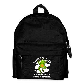Frog Catcher Puddle Patcher & Proud Catcher Frog - Kinder Rucksack - Schwarz - Vorne