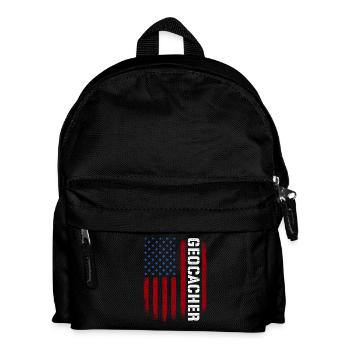 Geocacher – Geocaching Schatzjäger GPS-Caching - Kinder Rucksack - Schwarz - Vorne