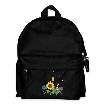 Blumen botanisch Blumenmotiv Design - Kinder Rucksack - Schwarz - Vorne