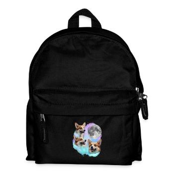 3 Corgis, die auf den Mond heulen – walisischer Corgi-Hundeliebhaber - Kinder Rucksack - Schwarz - Vorne
