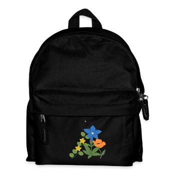 Blumen botanisch Natur Design - Kinder Rucksack - Schwarz - Vorne