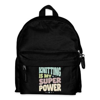 Stricken Strickerin Stricker Knitting superpower - Kinder Rucksack - Schwarz - Vorne