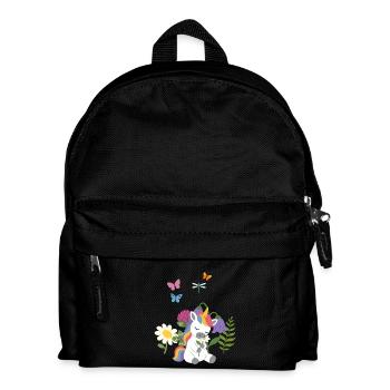 Gänseblümchen Blumen Kinder Einhorn Kinderdesign - Kinder Rucksack - Schwarz - Vorne