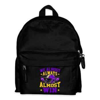 Wir gewinnen fast immer – lila und goldener Fan - Kinder Rucksack - Schwarz - Vorne