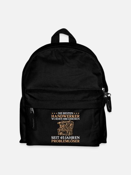 45. Geburtstag Handwerker Jahrgang 1981 - Kinder Rucksack - Schwarz