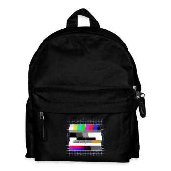 Tube TV test pattern - distorted - 80s - Kids' Backpack - black - Front