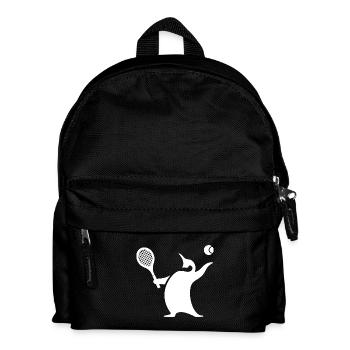 Pinguin Tennisspieler Silhouette Minimalistisch - Kinder Rucksack - Schwarz - Vorne