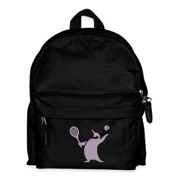 Pinguin Tennisspieler Silhouette Minimalistisch - Kinder Rucksack - Schwarz - Vorne