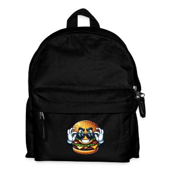 Cool Burger Comic Fast Food Lover - Kids' Backpack - black - Front