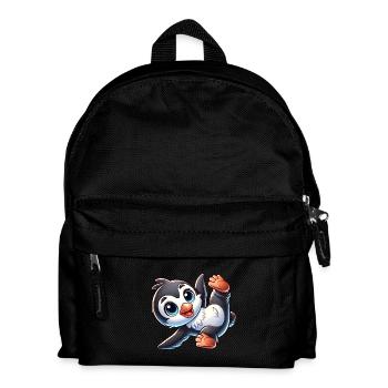 Cute Penguin Handstand Breakdance - Kids' Backpack - black - Front