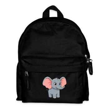 Tier Cartoon Elefant - Kinder Rucksack - Schwarz - Vorne