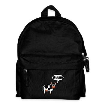 Cow Hello Morning Hello Good Day Servus Moin - Kids' Backpack - black - Front