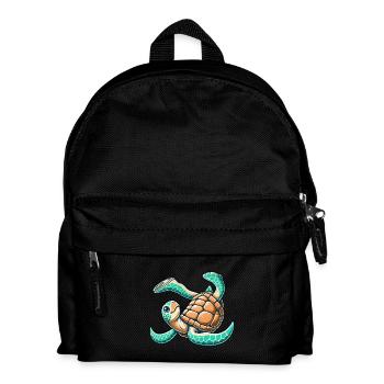 Tollpatschige Schildkröte im Handstand - Kinder Rucksack - Schwarz - Vorne
